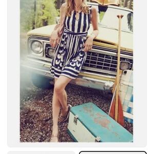 Blue and White Striped Dress